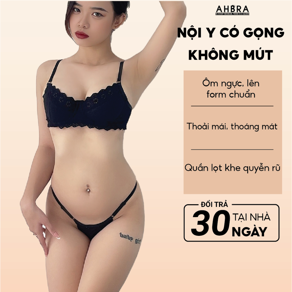 Set Đồ Lót Nữ  Có Gọng Không Mút Quyến Rũ AHBRA G30 Quần Lót Lọt Khe Sexy Tôn Mông  30 Ngày Đổi Trả
