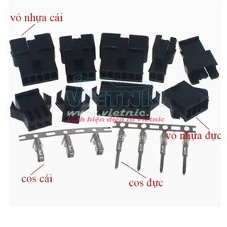 Vỏ nhựa đực cái sm2.54 2p 3p 4p 5p 6p 7p 8p 9p 10p