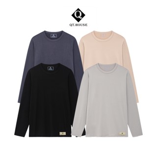  Áo Thun Dài Tay Nam QTHOUSE Áo Giữ Nhiệt Nam Cổ Tròn Form Regular Fit 