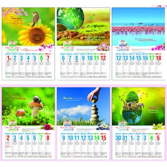 Lịch 52 tuần An Khánh năm 2024 Giáp Thìn, Kích thước 31,5 x 42 cm