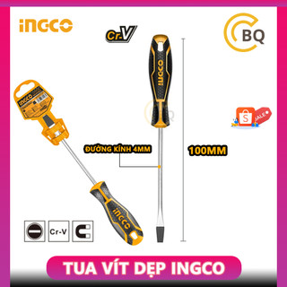 Tua vít dẹp INGCO HS284100 làm bằng chất liệu thép cao cấp, tuốc nơ vít dẹp, tô vít dẹp