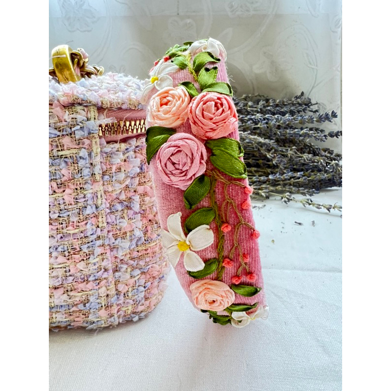 Cài tóc vải nhung thêu Handmade by Chang