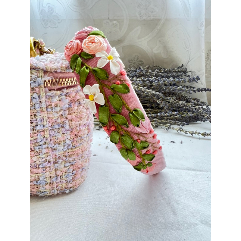 Cài tóc vải nhung thêu Handmade by Chang