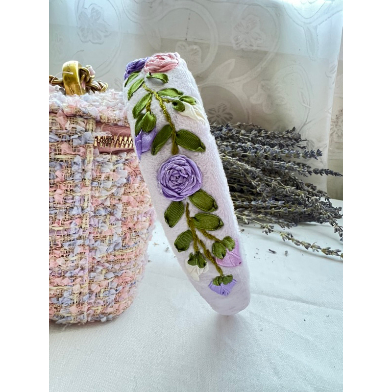 Cài tóc vải nhung thêu Handmade by Chang