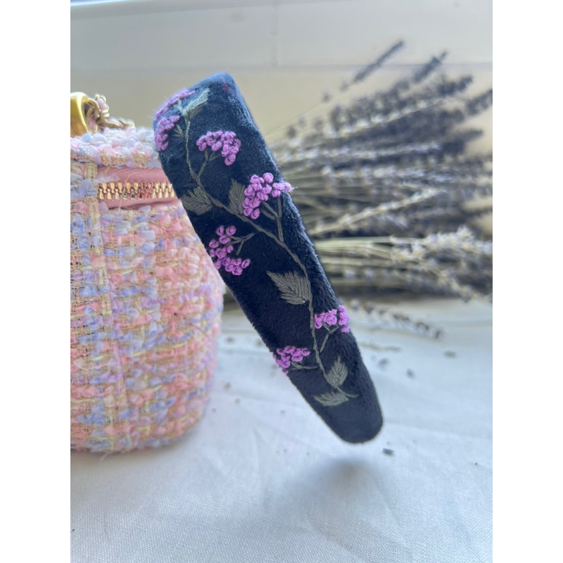 Cài tóc vải nhung thêu Handmade by Chang