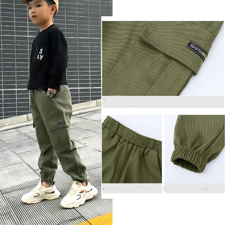 Quần Kaki trẻ em, chất kaki mềm co giãn, thấm hút mồ hôi, cho bé vui chơi năng động