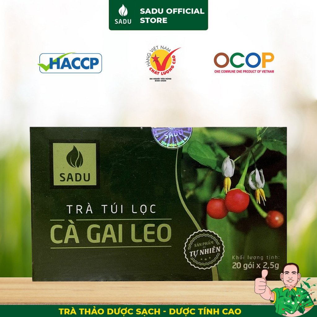 -Hộp dùng thử trà cà gai leo SADU, thanh lọc, tốt cho sức khoẻ, hộp 50g