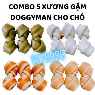 COMBO 5 XƯƠNG GẶM DOGGYMAN CHO CHÓ GẶM SẠCH RĂNG,THƠM MIỆNG, SNACK CHO CHÓ