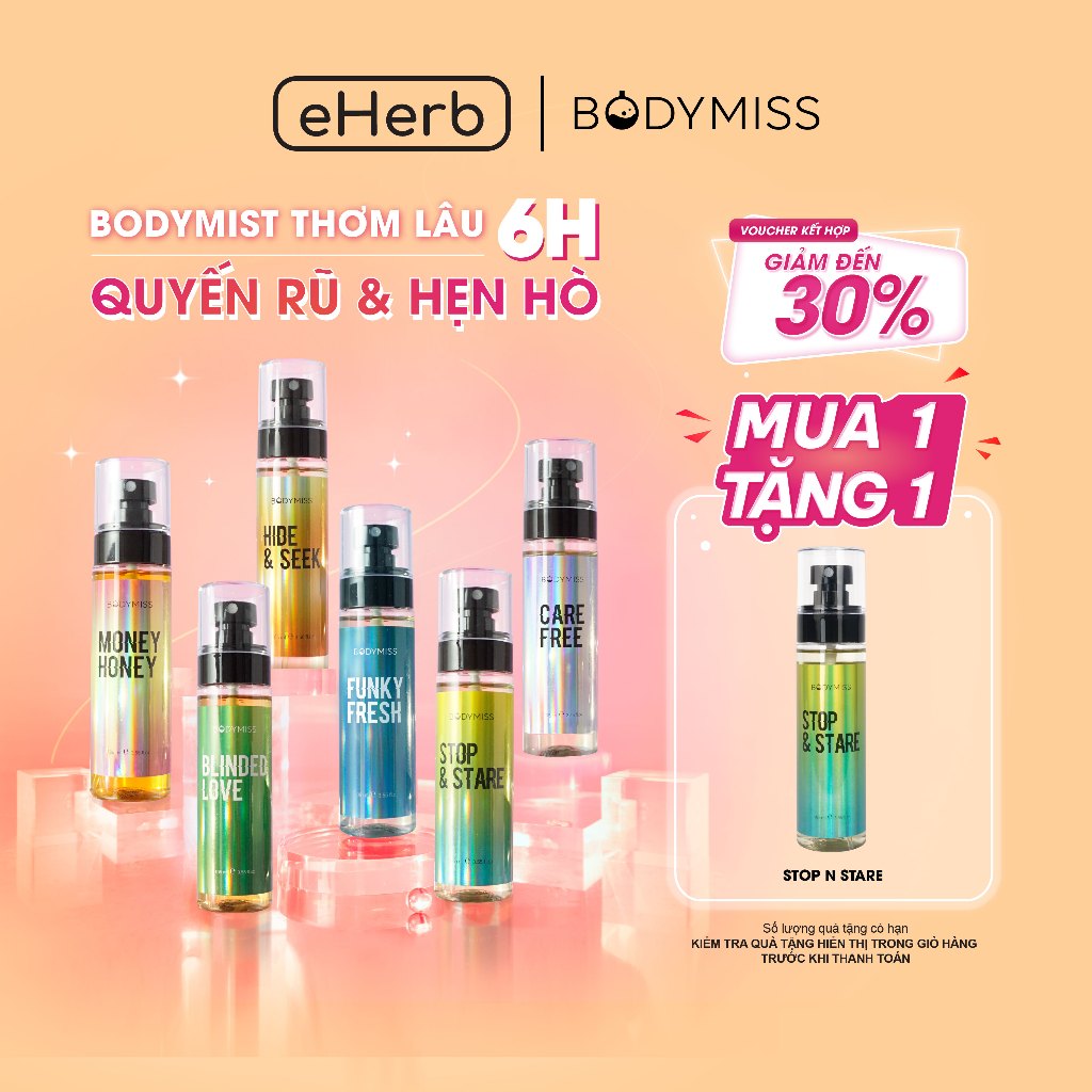 [TẶNG FULLSIZE ĐƠN 139K] Bodymist unisex 6 mùi - xịt khử mùi hương nước hoa, lưu hương 6 tiếng BODYMISS 105ml (chai)