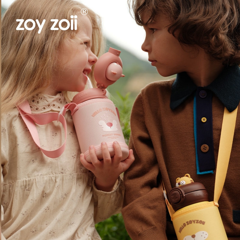 Bình nước giữ nhiệt Zoyzoii Thermos cup cho bé đi học có túi đựng mã E8
