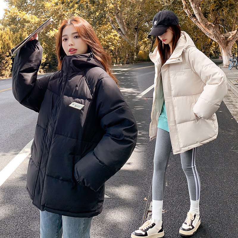 Áo Phao Nam Nữ Logo CATEEN Có Mũ Hàng Quảng Châu Loại 1