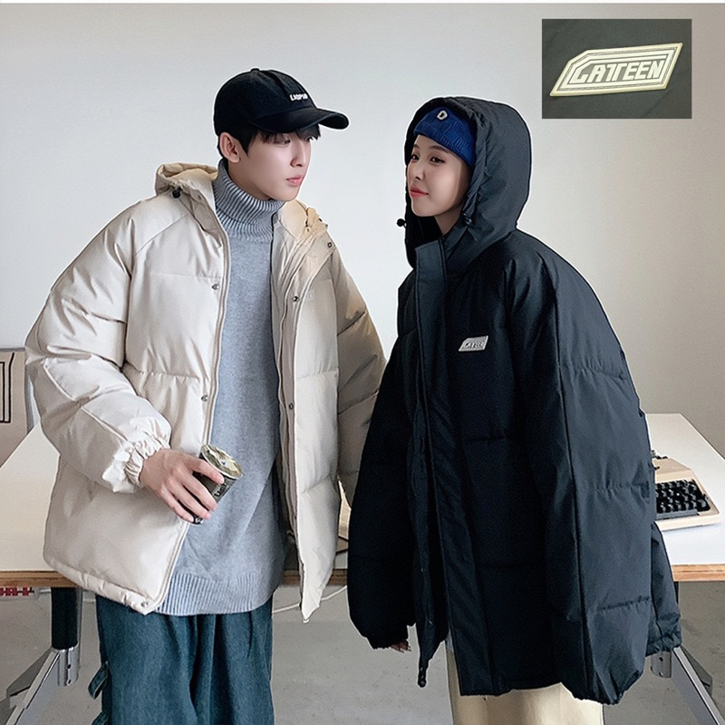 Áo Phao Nam Nữ Logo CATEEN Có Mũ Hàng Quảng Châu Loại 1