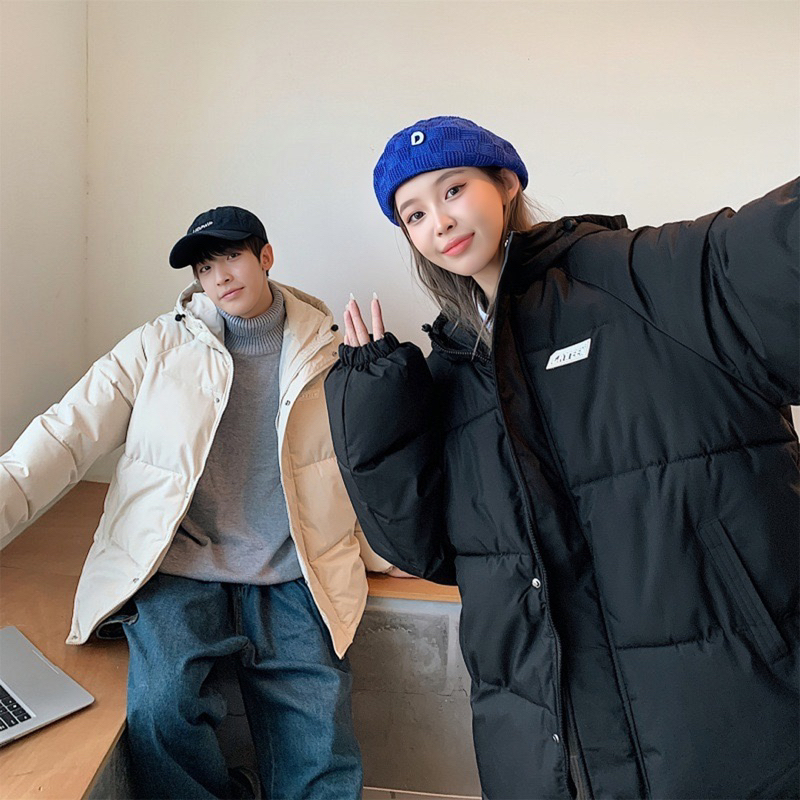 Áo Phao Nam Nữ Logo CATEEN Có Mũ Hàng Quảng Châu Loại 1