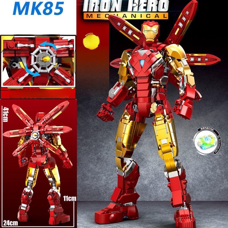 New Đồ chơi Lắp ráp Mô hình siêu anh hùng Super Marvel Iron Man MK85 Mecha Tony Stark 6201