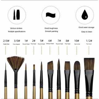 Cọ vẽ theo bộ 10 cây