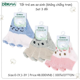 Tất Len Dokma - Set 3 Đôi Mềm, Mịn Cho Bé Trai Bé Gái Sơ Sinh 0-3 tuổi