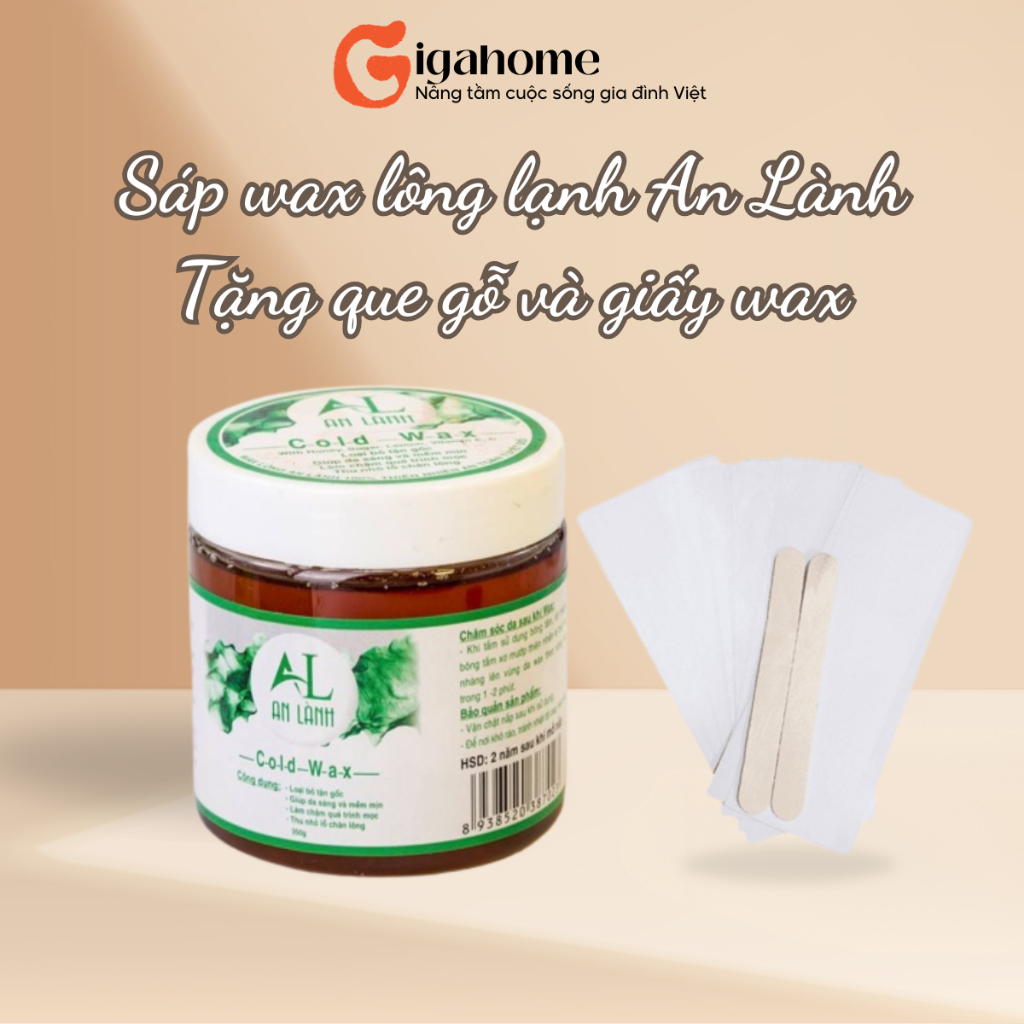 Sáp Wax Lông An Lành 100% Thiên Nhiên, An Toàn Cho Cơ Thể Tặng Que Gạt Và Giấy Wax GIGAHOMEVN 971