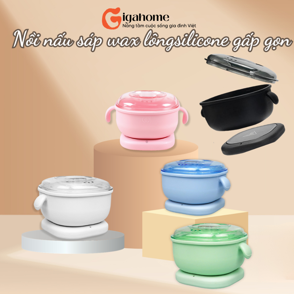 Nồi Nấu Sáp Wax Lông Silicone Chống Dính Có Thể Gấp Gọn, Dễ Dàng Mang Theo GIGAHOME 1092