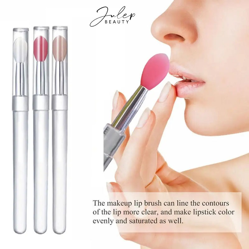 Cọ son môi kem dưỡng JULEP BEAUTY - có nắp trong suốt, chất liệu silicon, size mini du lịch nhỏ gọn tiện lợi