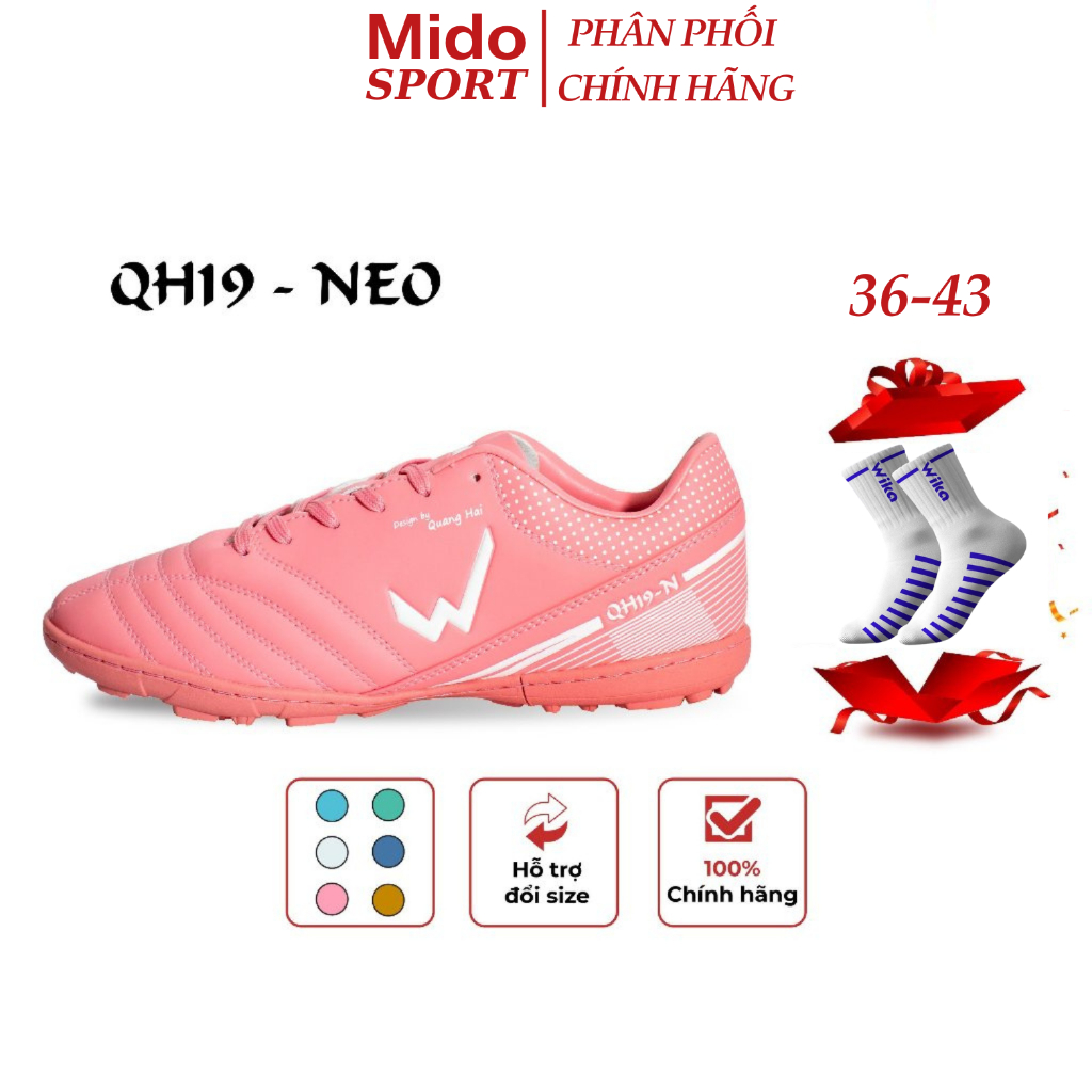 Giày Đá Bóng Wika QH19 Neo Chính Hãng Cho Sân Cỏ Nhân Tạo, Đinh Dăm Tf Bám Sân Cực Tốt, Đã Được Khâu