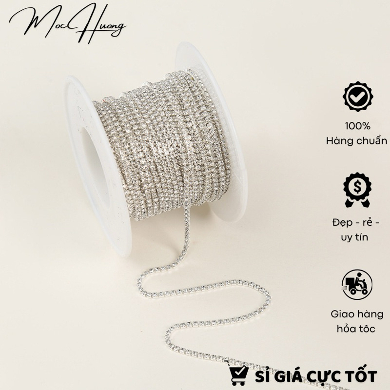 Dây hạt đá lấp lánh trang trí túi xách, phụ kiện handmade cực xinh - KL259