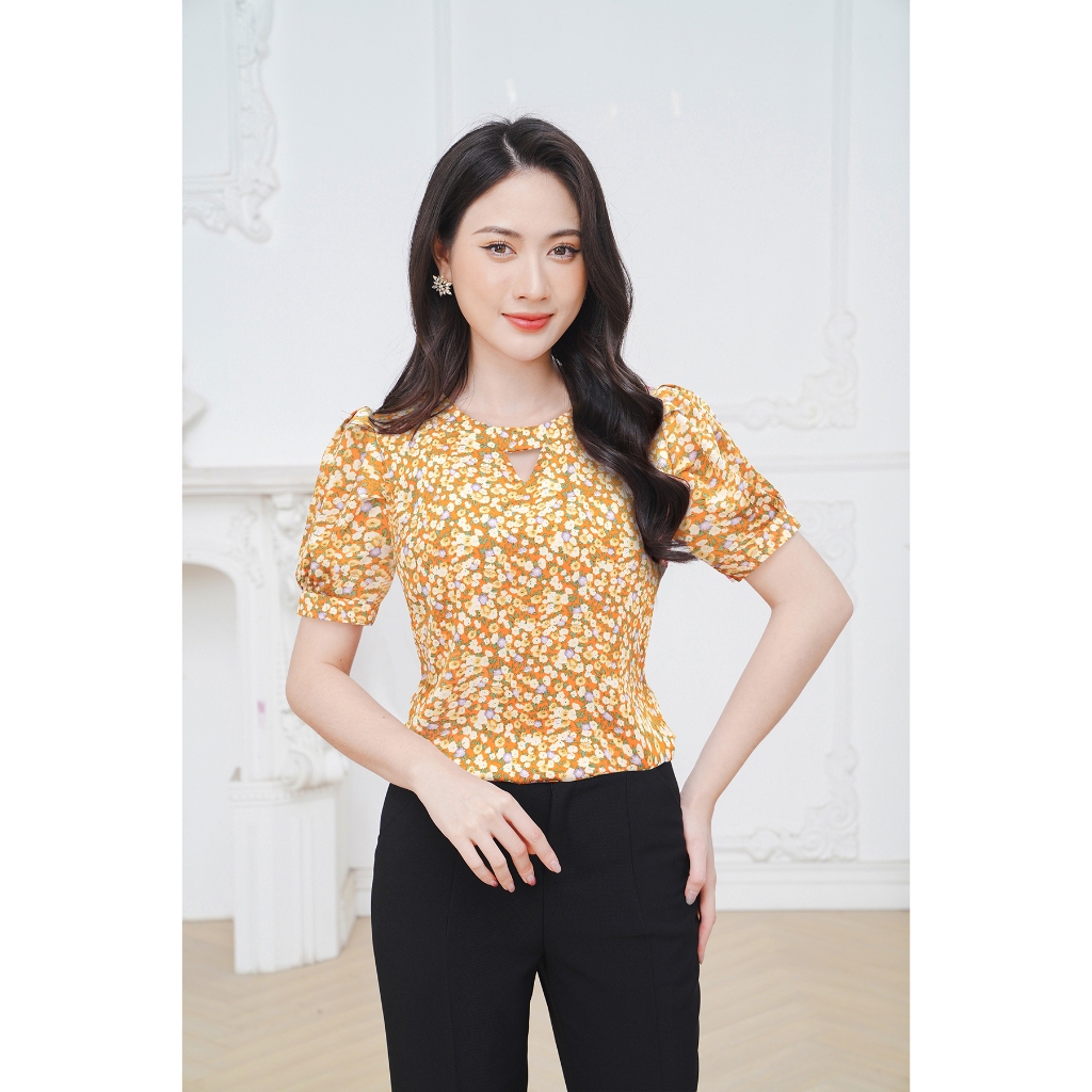 Áo Sơ Mi Nữ Họa Tiết Hoa Nhí Cao Cấp LUPERI LFSM1233 Nhẹ Nhàng Thanh Lịch