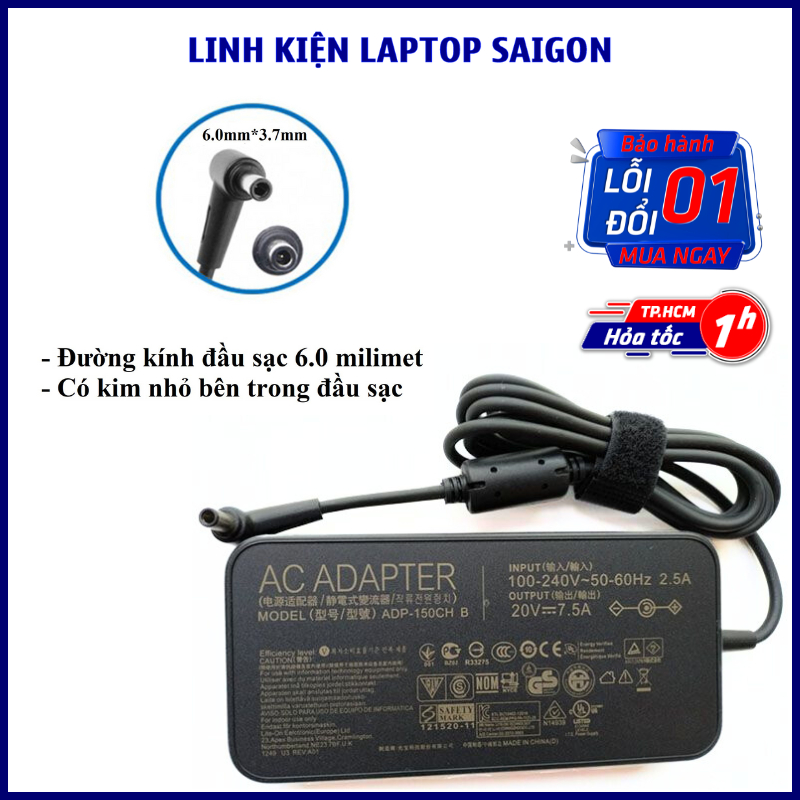 Chargeur Alimentation 150W Pour PC Portable ASUS FX571GT-AL894T - 20V 7.5A, Connecteur 4.5x3.0mm - Neuf