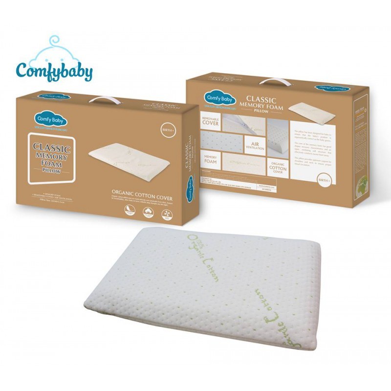 Gối Nằm Cao Su Non Cho Bé Comfybaby, công nghệ memory Foam, thoáng khí, thấm hút mồ hôi