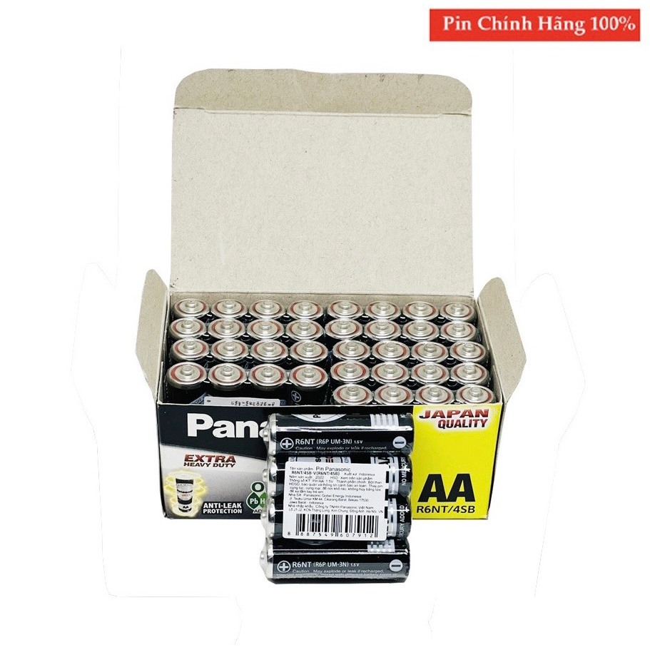 Hộp 40 viên pin AA / 2A Panasonic R6NT-4SB Tiểu đen hàng chính hãng chất lượng cao.