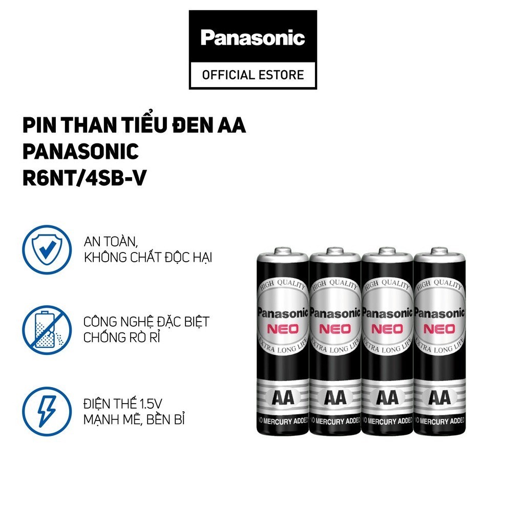 Hộp 40 viên pin AA / 2A Panasonic R6NT-4SB Tiểu đen hàng chính hãng chất lượng cao.