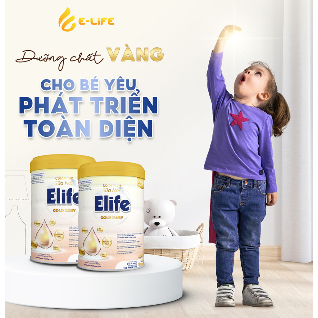 Combo [ELIFE 3 GOLD BABY + SIRO] - Cho trẻ từ 2-10 tuổi (800g)