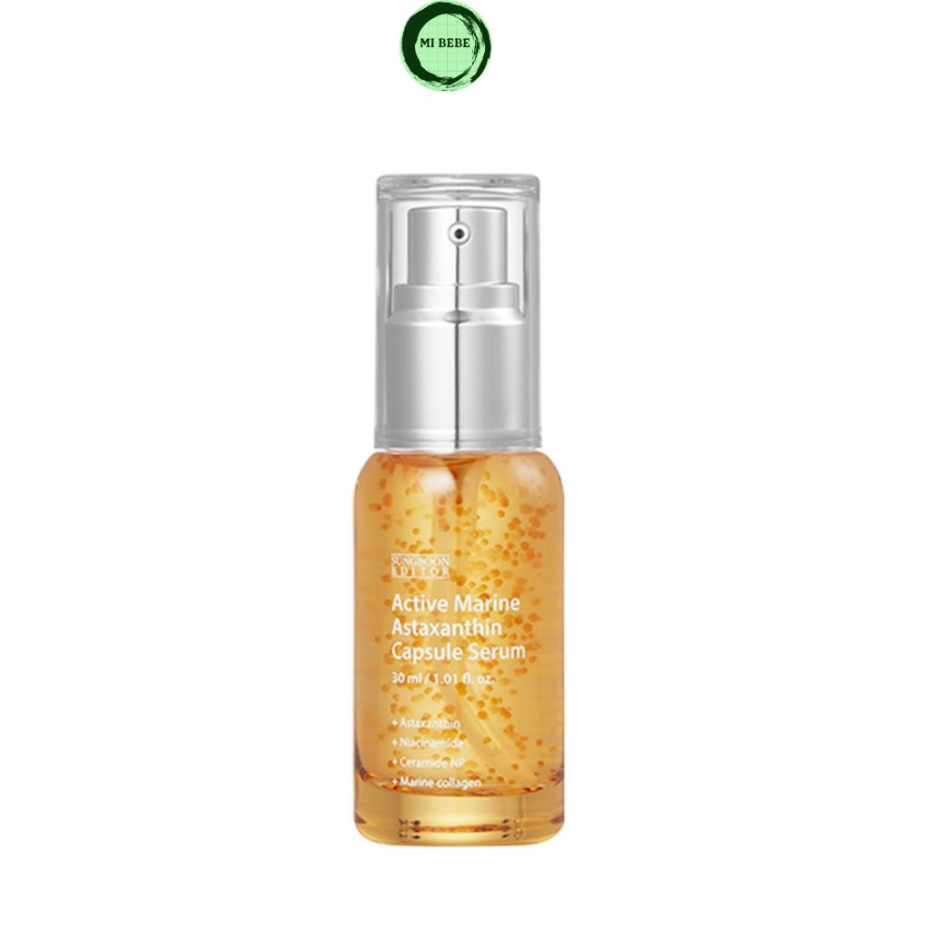Tinh Chất SUNGBOON EDITOR ACTIVE MARINE ASTAXANTHIN CAPSULE SERUM Làm Trắng, Chống Lão Hóa 30ml - Mibebe