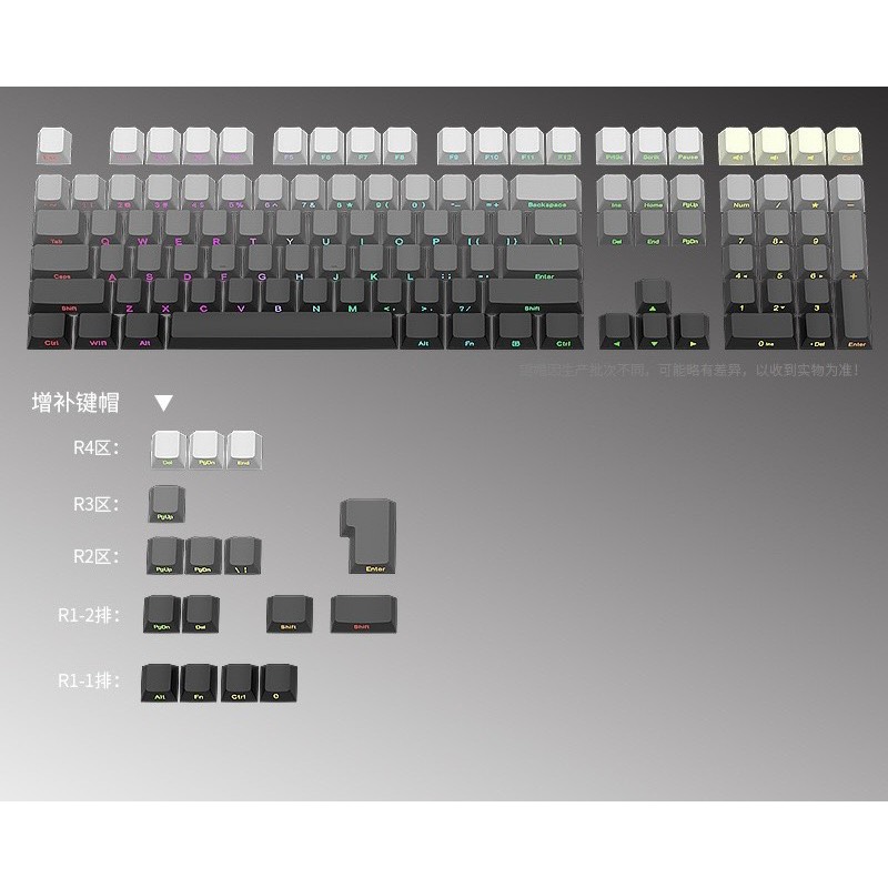 KEYCAP GRADIENT SIDE PRINT XUYÊN LED CẠNH | PBT DOUBLE SHOT | CHERRY PROFILE