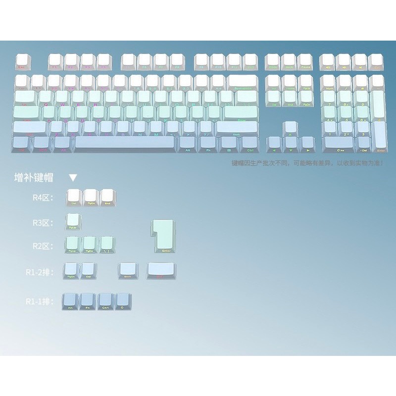 KEYCAP GRADIENT SIDE PRINT XUYÊN LED CẠNH | PBT DOUBLE SHOT | CHERRY PROFILE