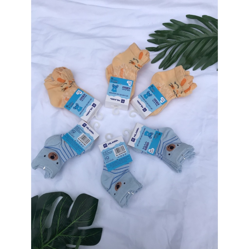 Set 3 đôi tất len  size 0-1y Milanni mềm mại ấm áp cho bé Lunakidsbaby