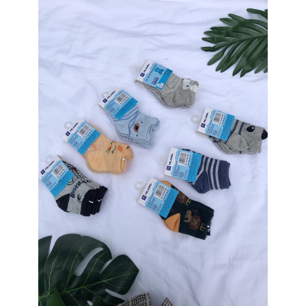 Set 3 đôi tất len  size 0-1y Milanni mềm mại ấm áp cho bé Lunakidsbaby