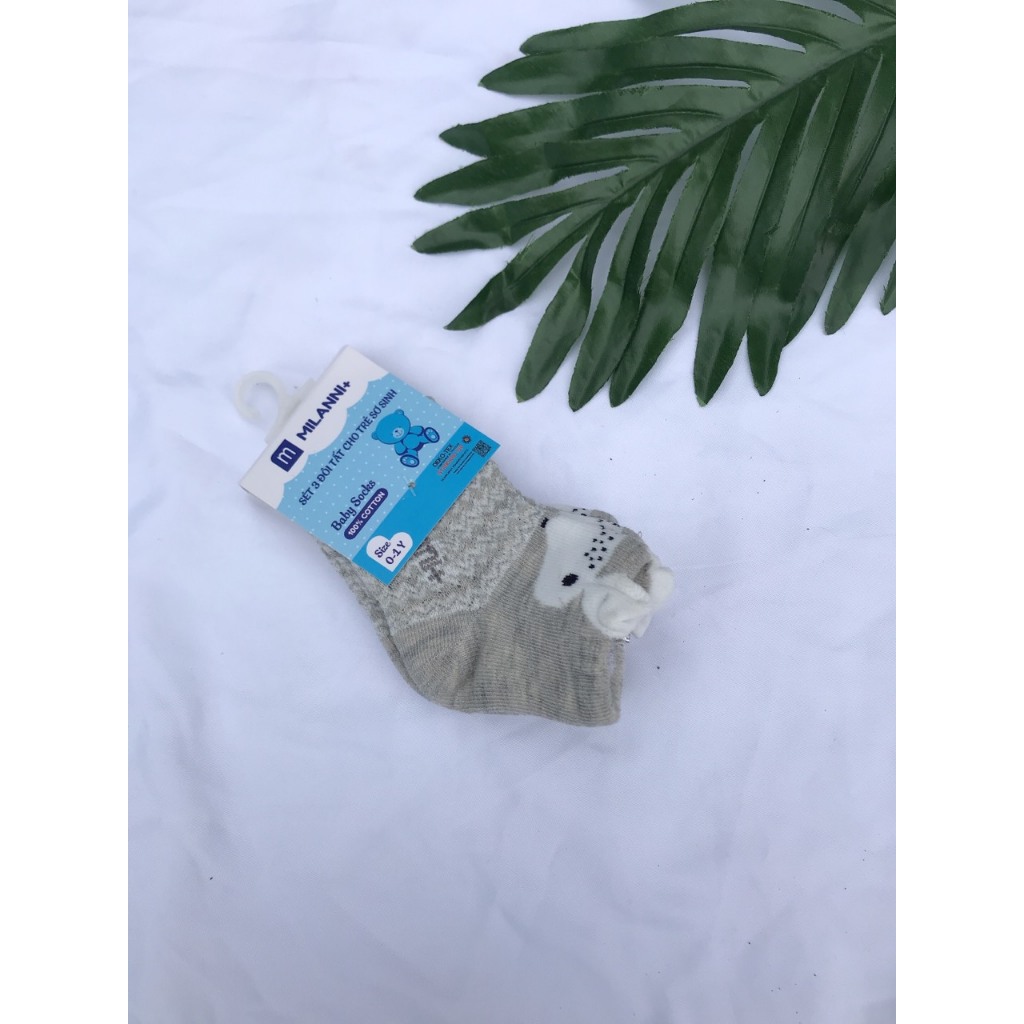 Set 3 đôi tất len  size 0-1y Milanni mềm mại ấm áp cho bé Lunakidsbaby