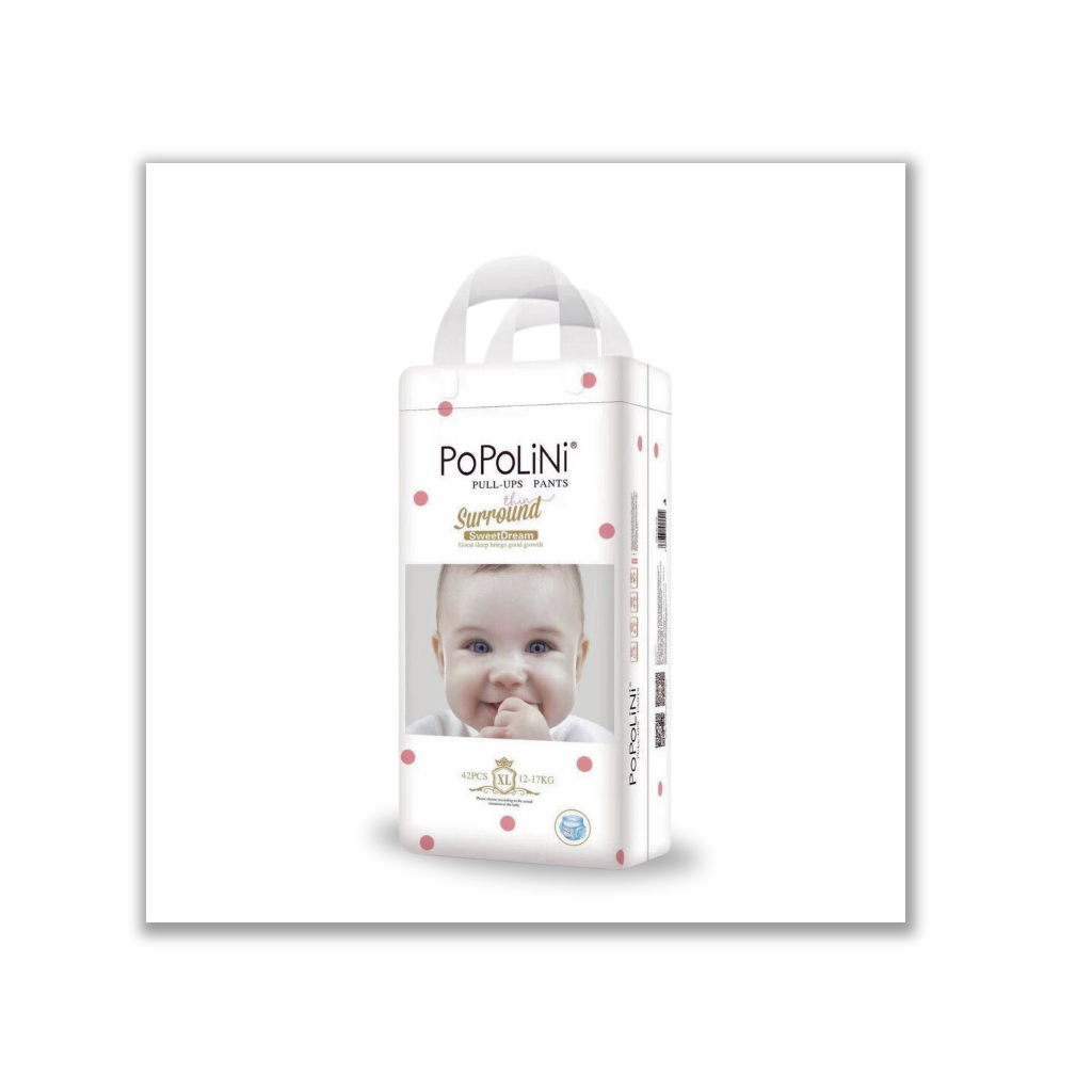Tã bỉm Popolini cho bé size XL 42 miếng dành cho bé từ 12-17kg, xuất xứ UK, chống hăm, mềm mỏng nhất hiện nay