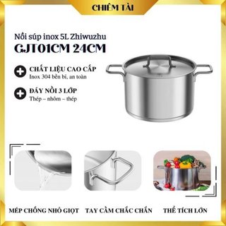 Nồi súp inox 5l zhiwuzhu gjt01cm 24cm