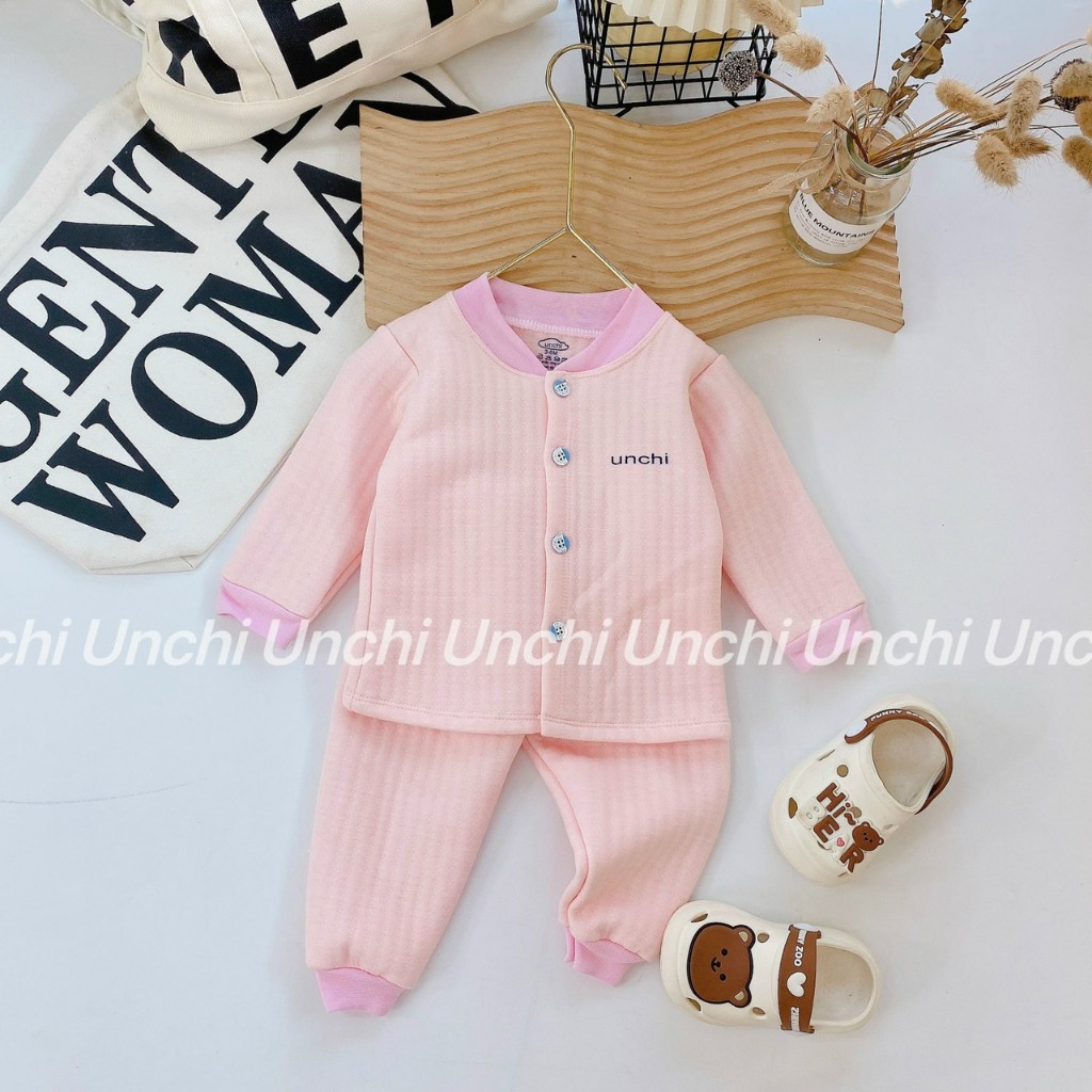 Bộ bông màu trơn unchi cho bé