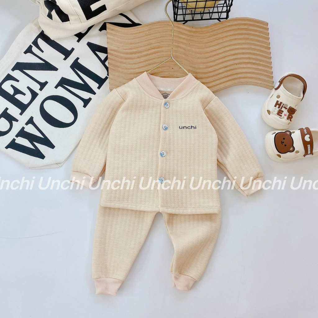 Bộ bông màu trơn unchi cho bé