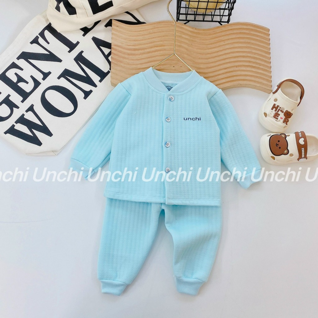 Bộ bông màu trơn unchi cho bé
