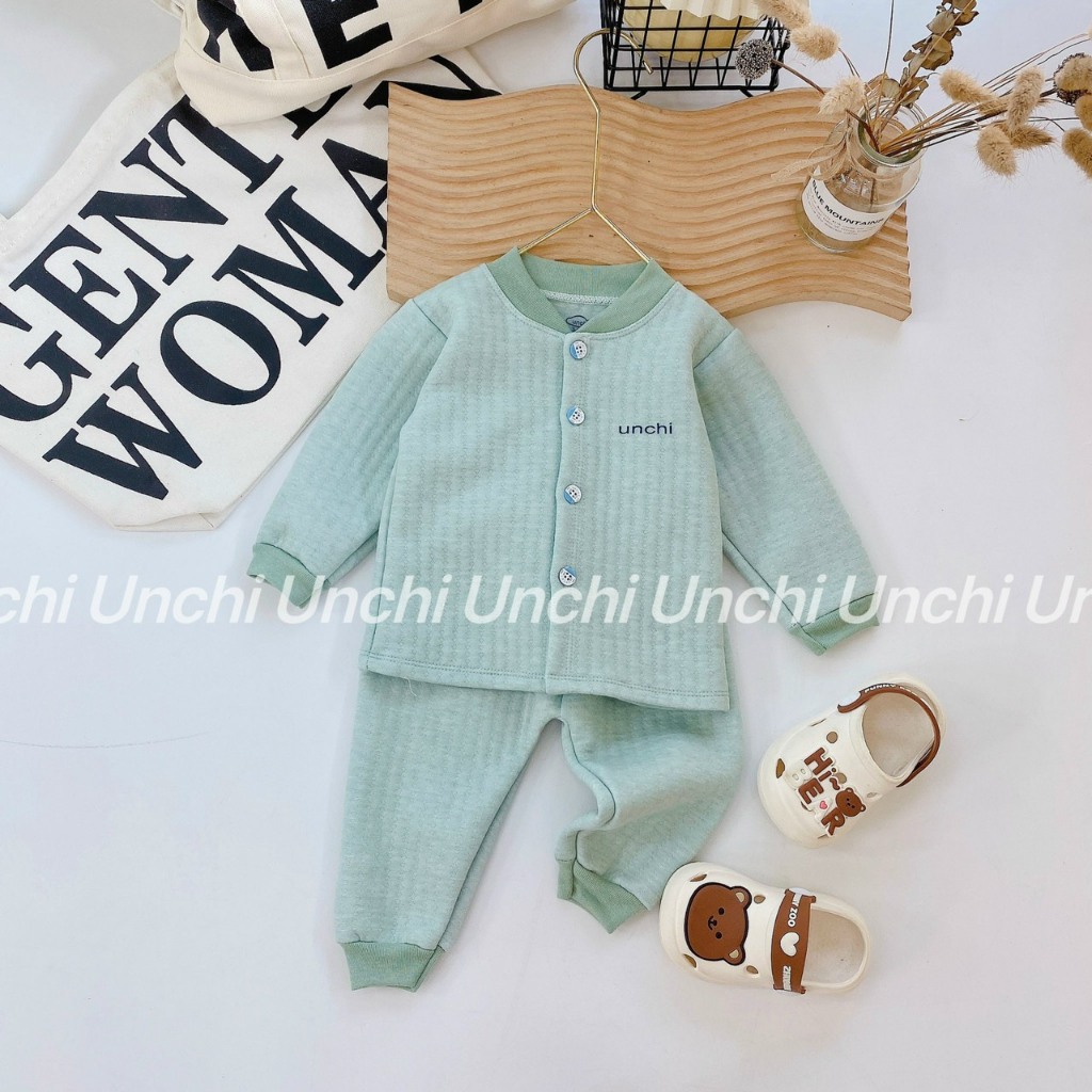 Bộ bông màu trơn unchi cho bé