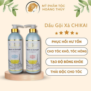 [Mẫu Mới ] Dầu Gội Xả CHIKAI tinh chất  Colagen Mềm Mượt , bổ sung dưỡng chất phục hồi mái tóc khô sơ hư tổn