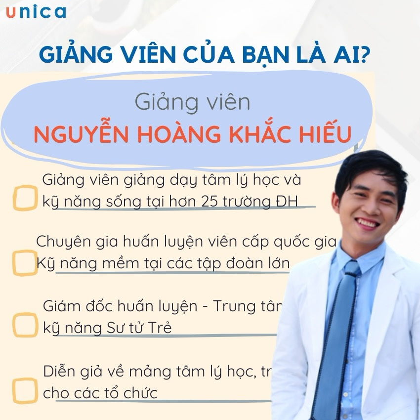 E-voucher Khóa học Unica về Kỹ năng giao tiếp thông minh phát triển bản thân cùng giảng viên Nguyễn Hoàng Khắc Hiếu