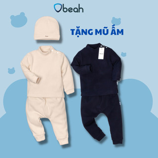 Set bộ thu đông cho bé trai và bé gái chất liệu nhung tăm cao cấp thương hiệu Obeah OB102112