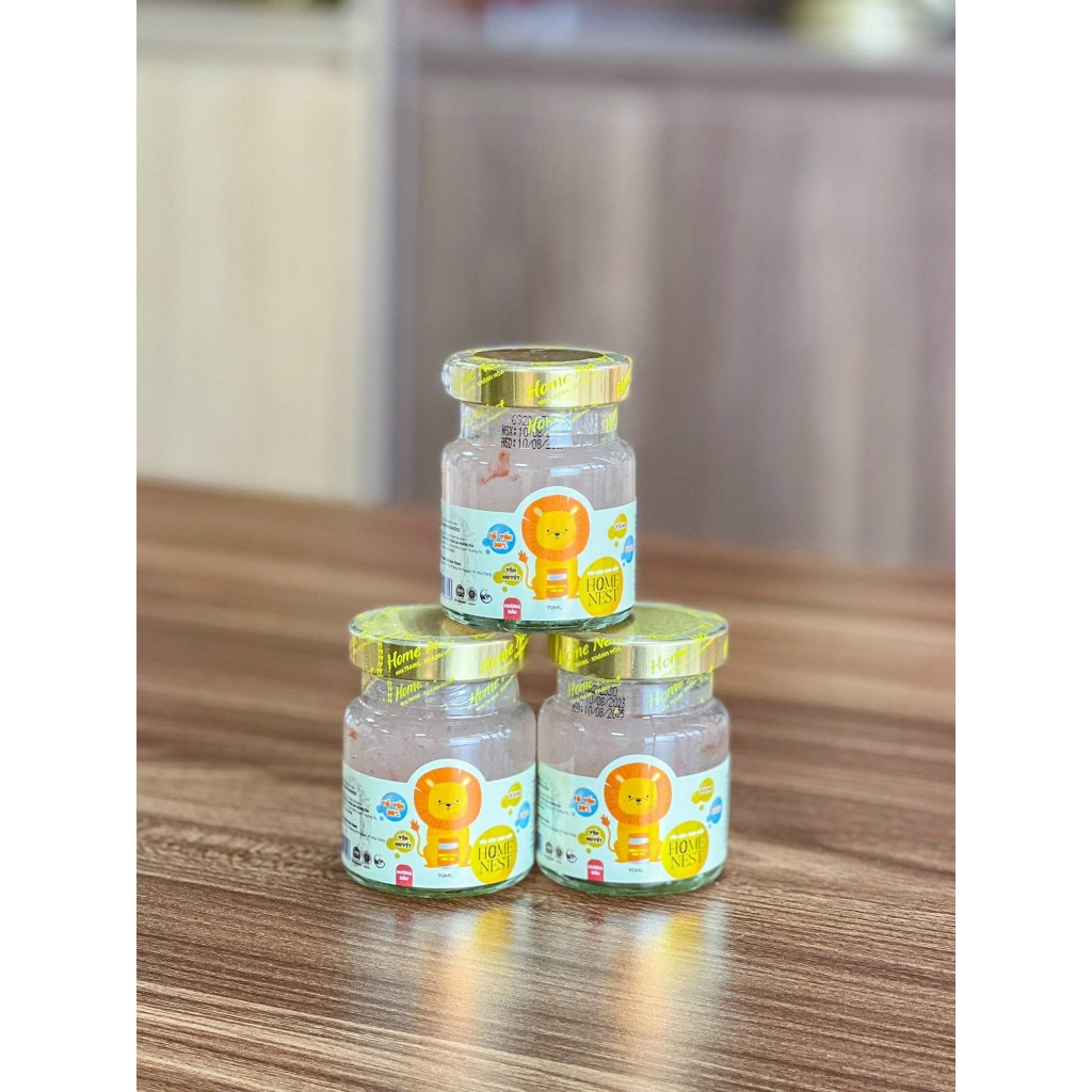 Yến Sào Cao Cấp Hương Dâu Home Nest Cho Trẻ Từ 6 tháng - Hộp 6 Hũ x70ml/Hũ