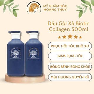 Dầu Gội Xả Biotin Collagen 500ml Giảm Rụng Tóc,Phục Hồi Tóc Khô Xơ, Hư Tổn