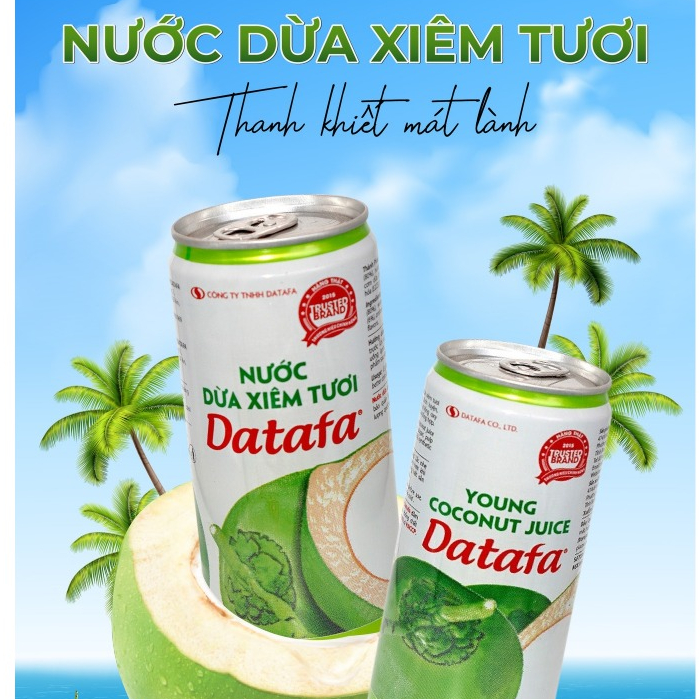 Nước Dừa Tươi DATAFA - Thùng 24 lon 325ml