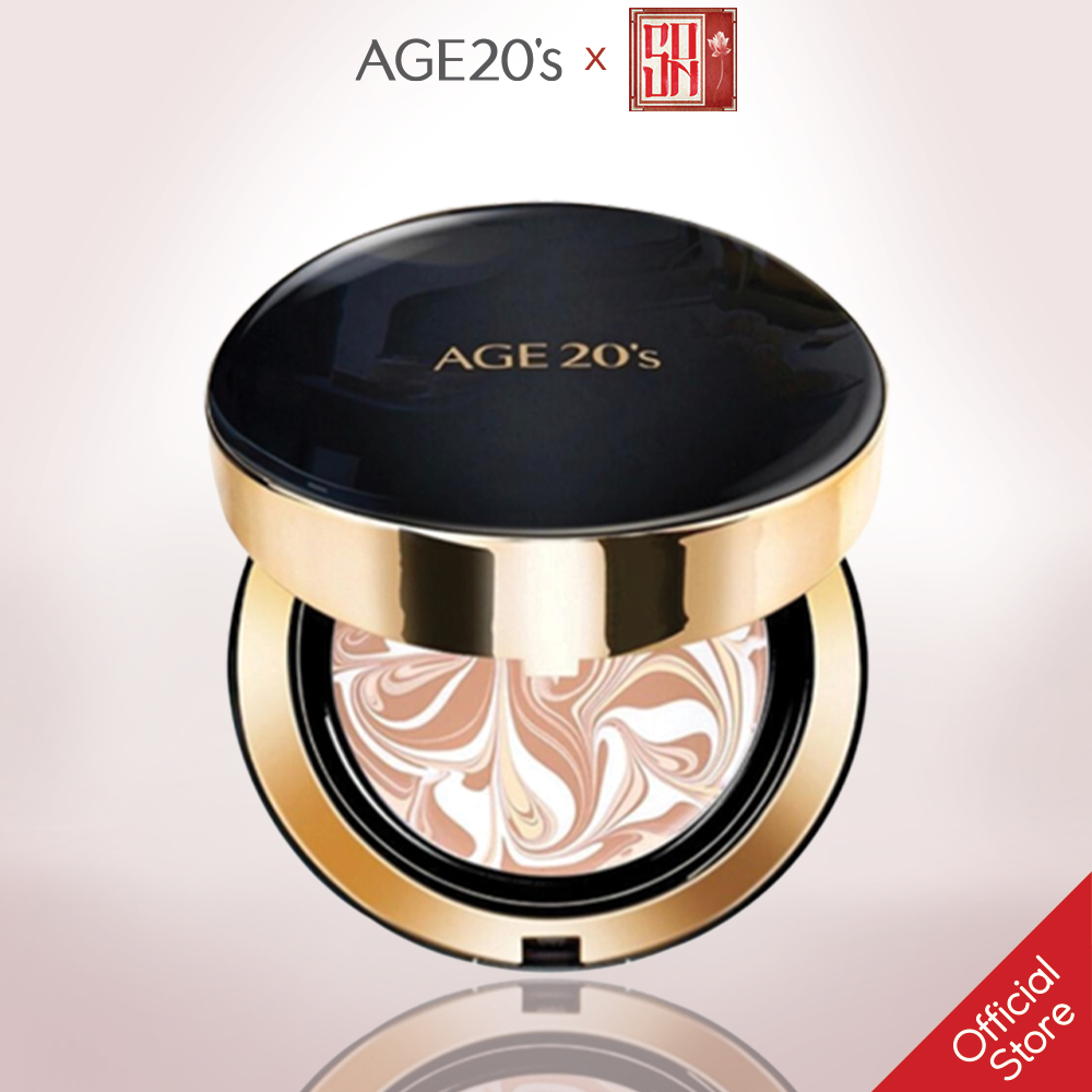 [TẶNG 1 LÕI] Phấn Tươi X2 Che Khuyết Điểm AGE 20’S Signature Essence Cover Pact Intense Cover 14g